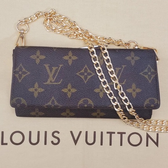 Authentic LOUIS VUITTON Crossbody Monogram Wallet Long Chain Woc Vintage Mi9002 - Picture 11 of 15